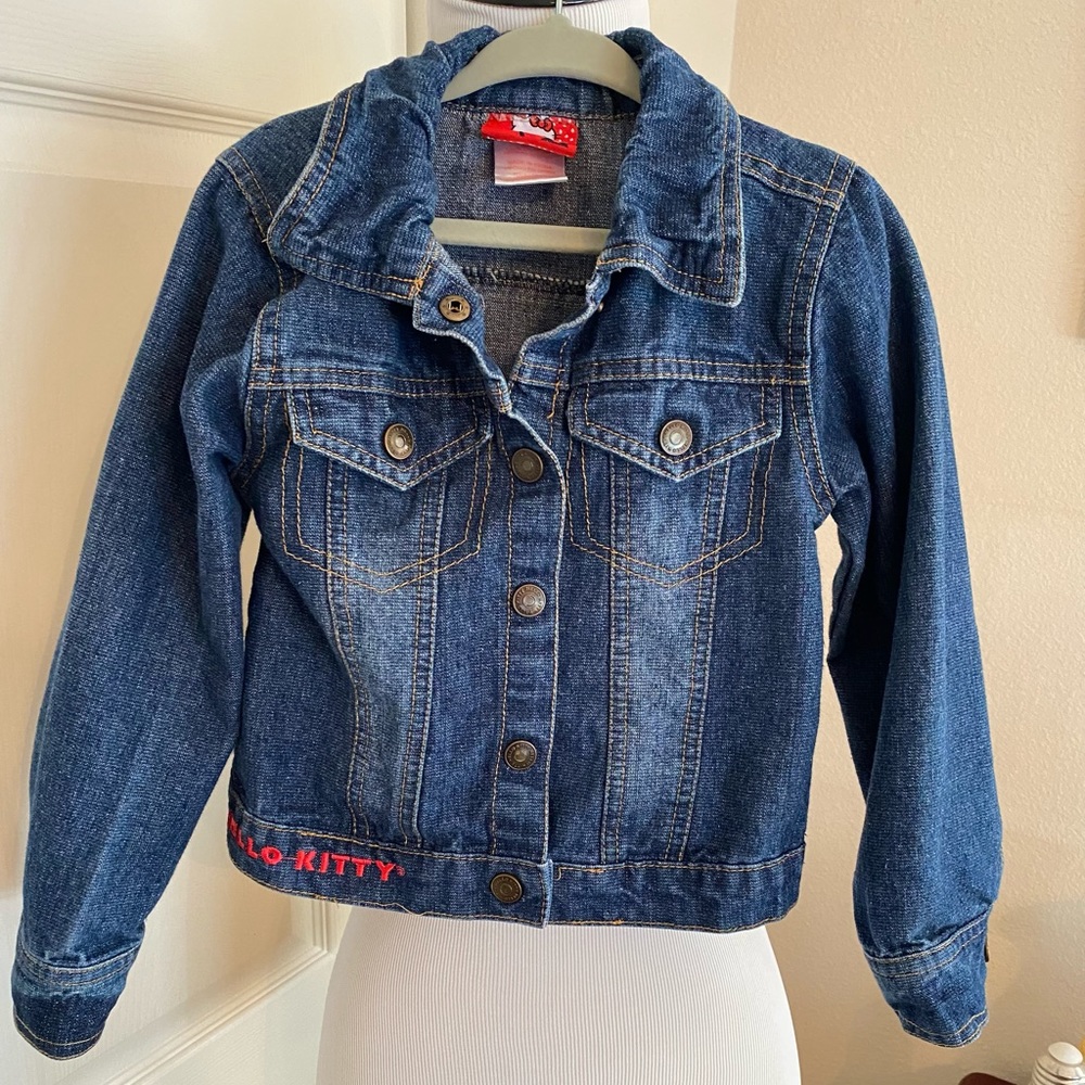 Hello kitty rhinestone denim jacket, girls 4